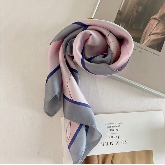 Pastel Floral Silky Scarf 